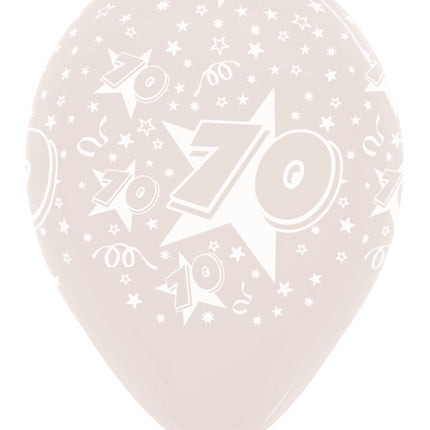 Ballons Nummer 70 Sterne Kristallklar 30cm 25Stk