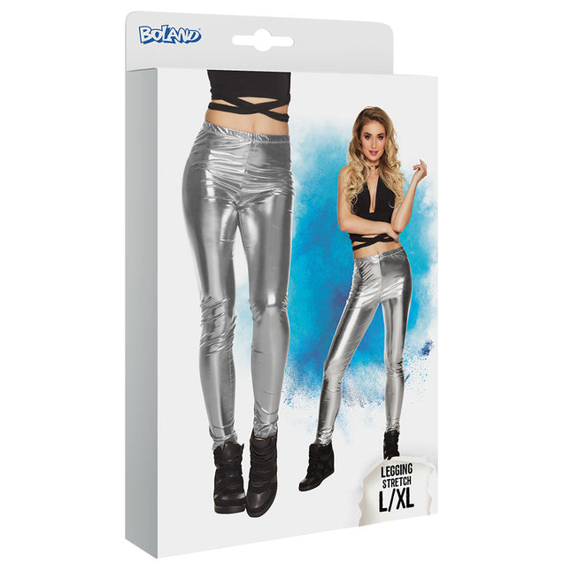 Metallic Silber Legging L-XL