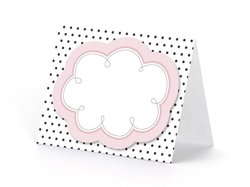 Tischkarten Rosa Schwarz 8,4cm 6Stk.