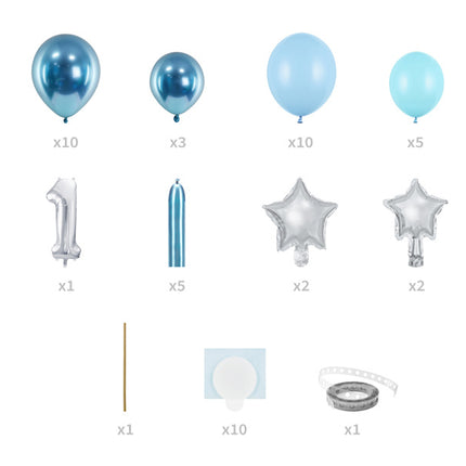 Luftballons Set 1 Jahr Blau 1.4m