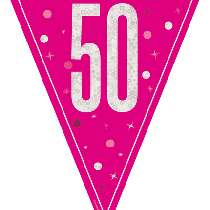 50 Jahre Girlande Rosa 2,5m