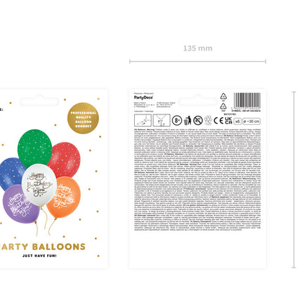 Ballons Happy Birthday To You Mix 30cm 6pcs