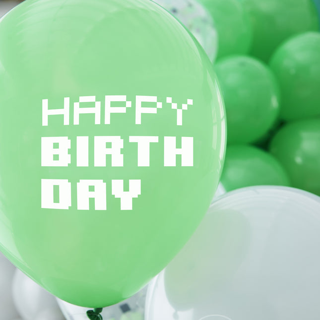 Gaming Party Ballons Happy Birthday 30cm 5Stk