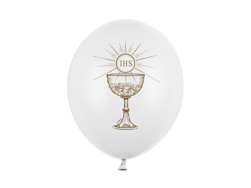 Kommunion Ballons Weiß 30cm 6Stück