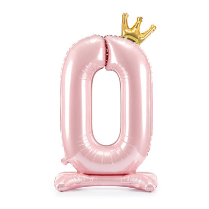 Folienballon Figur 0 Hellrosa Standard Leer 84cm