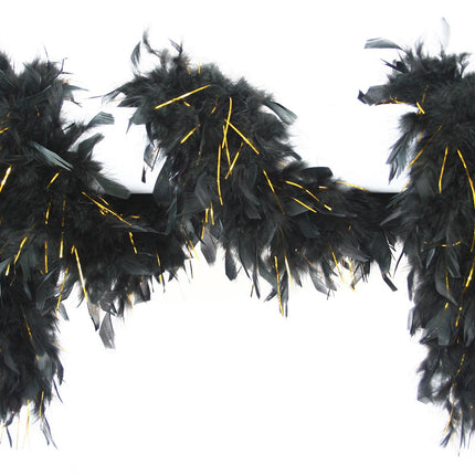 Schwarz Gold Boa Lang 1,8m