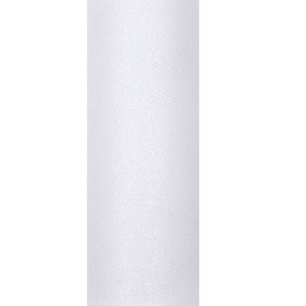 Weiße Tüllrolle Glitter 15cm 9m
