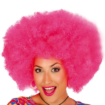 Rosa Afro-Perücke