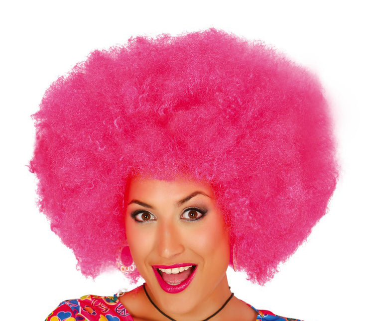 Rosa Afro-Perücke
