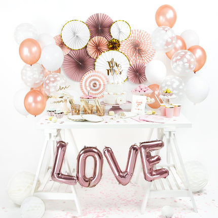 Papierfächer Rosa Set 13-32cm 3 Stück
