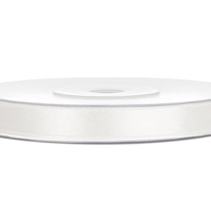 Satinband Weiß Pastell 6mm 25m