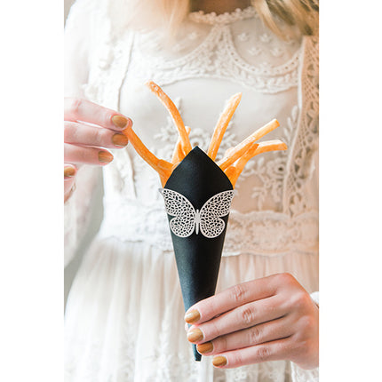 Tischdekoration Schmetterling Papier Weiß 8cm 10Stk