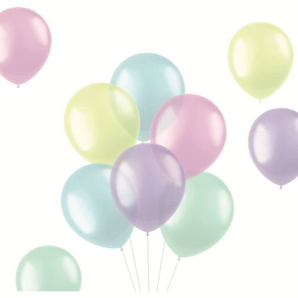 Bunte Luftballons Transparent Pastell 33cm 10Stück
