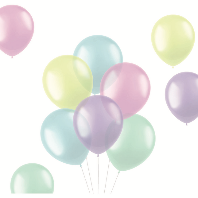 Bunte Luftballons Transparent Pastell 33cm 10Stück