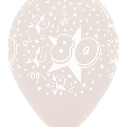 Ballons Nummer 80 Sterne Kristallklar 30cm 25Stk