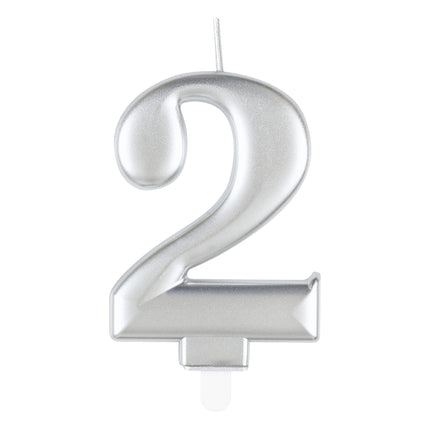 2 Jahre Kerze Silber