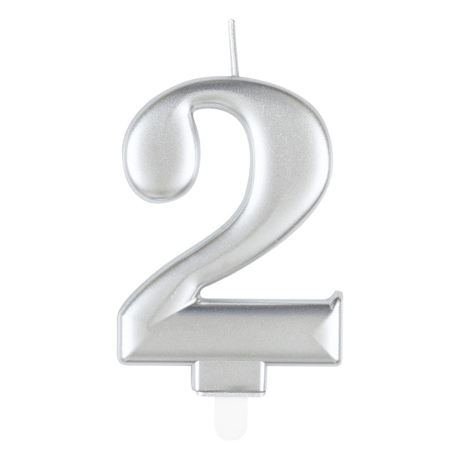 2 Jahre Kerze Silber