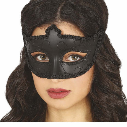 Schwarze Maske Glitzer