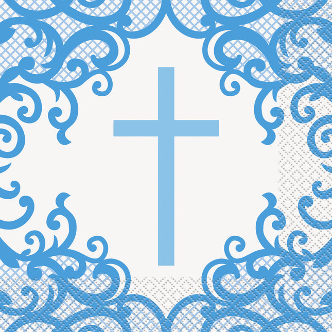 Kommunionsservietten Blau 16Stück