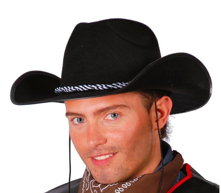 Cowboyhut Schwarz Weiß