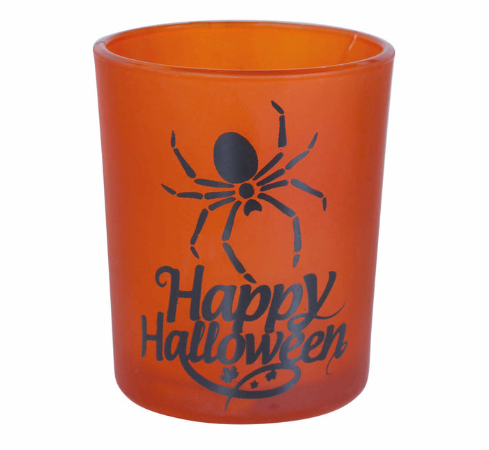 Orangefarbene Halloween-Tassen Happy Halloween