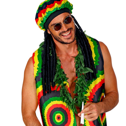 Rastahut mit Dreadlocks gefärbt