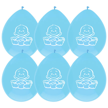 Geburt Ballons Junge 25cm 6Stk