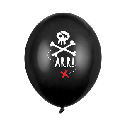 Piraten Ballons Schwarz 30cm 6Stk