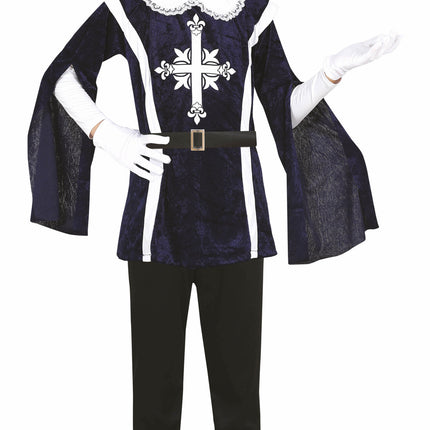 Musketier Kostüm Junge Blau