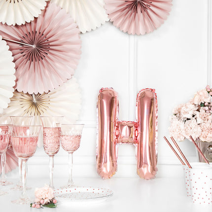 Folienballon Buchstabe H Rose Gold Leer 35cm