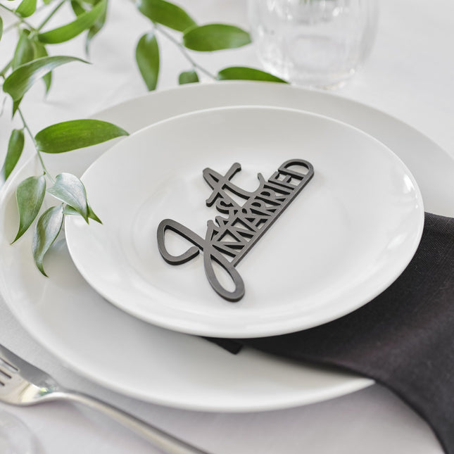 Hochzeitstischdekoration Just Married Holz 12cm