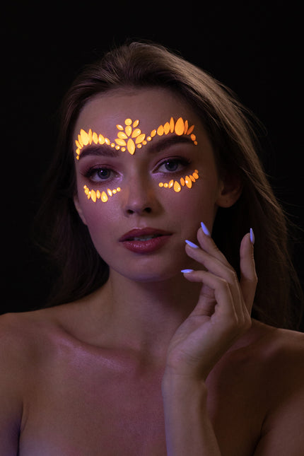 Moon Glow Neon UV Face Jewels Intensives Orange
