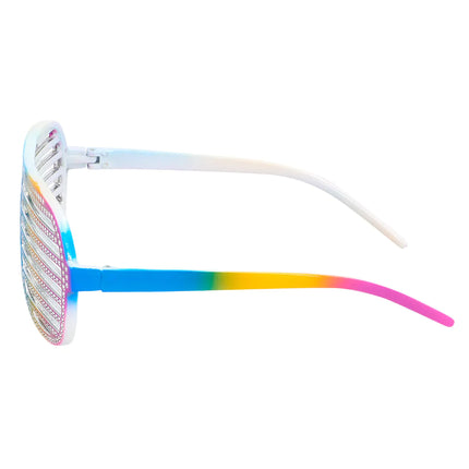 Regenbogenbrille Gestreift Glitzer
