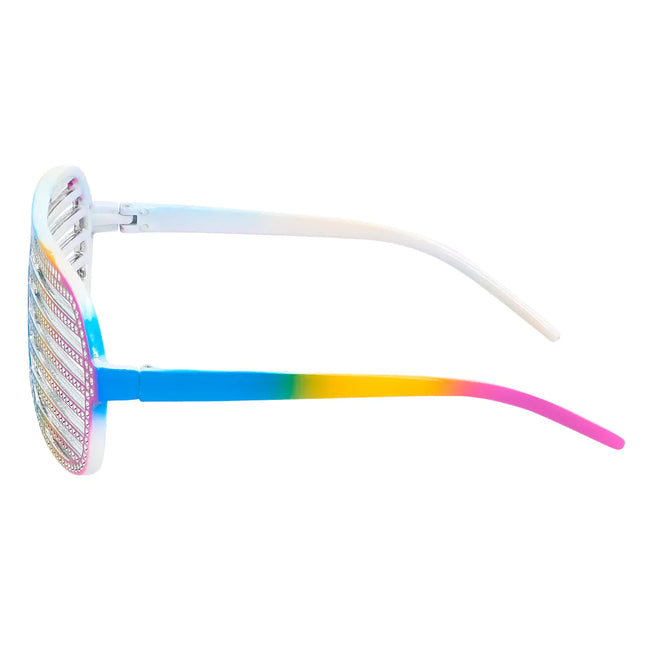 Regenbogenbrille Gestreift Glitzer