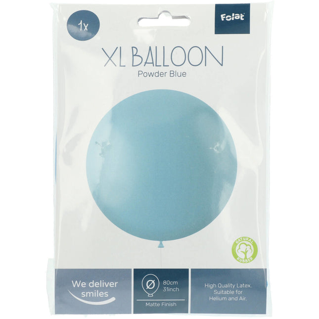 Hellblauer Ballon Puderblau 80cm