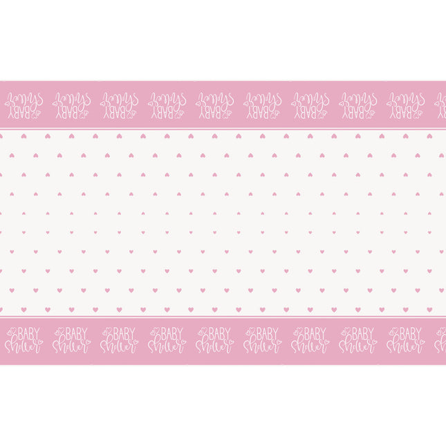Baby Dusche Tischtuch Rosa 2.13m