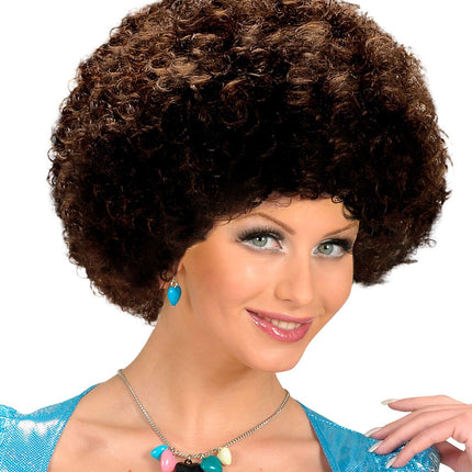Braune Afro Unisex Perücke