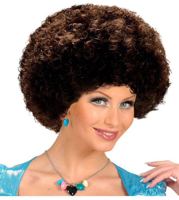 Braune Afro Unisex Perücke