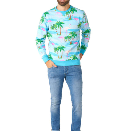Hawaii Flamingo Pullover Männer <tc>OppoSuits</tc>