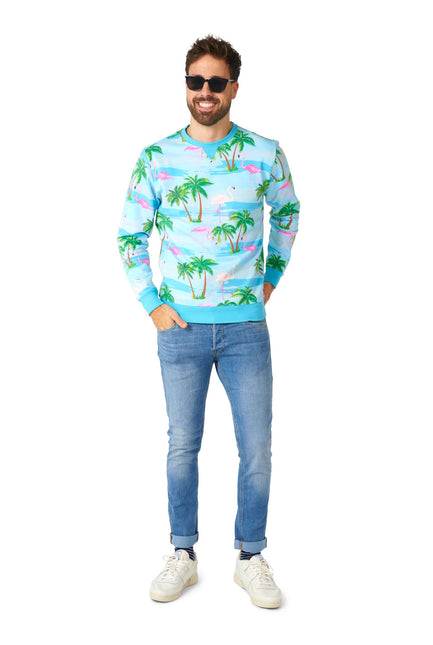 Hawaii Flamingo Pullover Männer <tc>OppoSuits</tc>