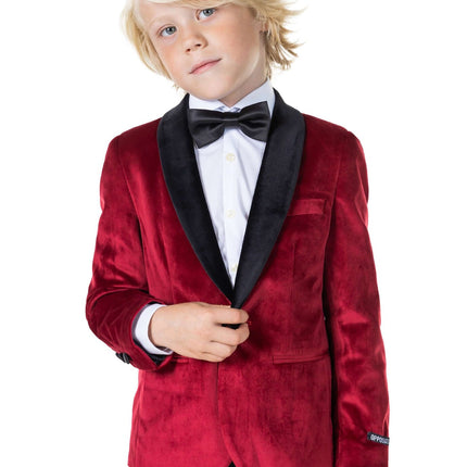 Bordeauxroter Samtblazer Junge <tc>OppoSuits</tc>