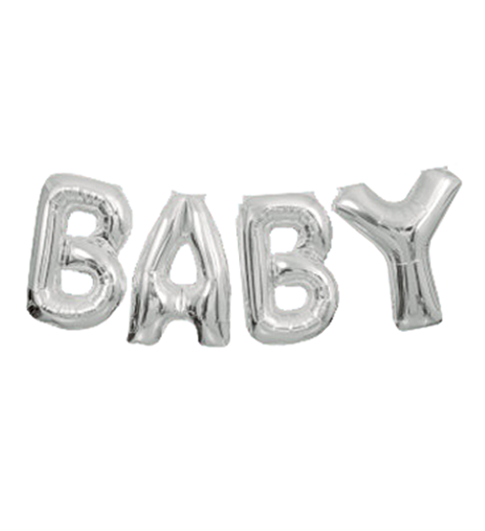Folienballon Baby Silber 35cm