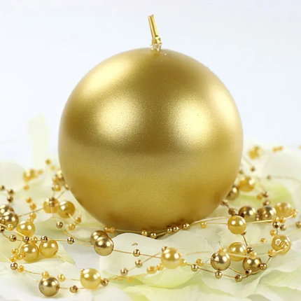 Globuskerzen Gold Metallic 8cm 6 Stk.