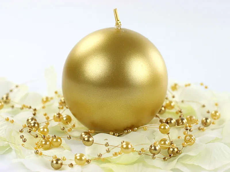 Globuskerzen Gold Metallic 8cm 6 Stk.
