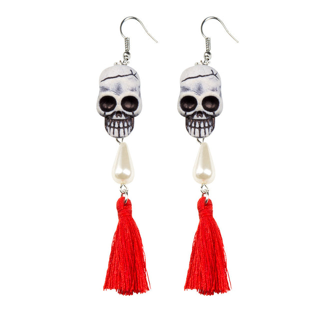 Halloween Ohrringe Totenkopf 12cm