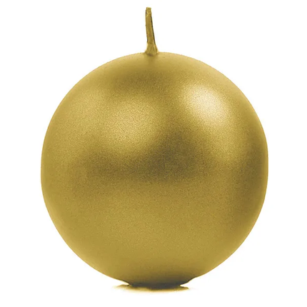 Globuskerzen Gold Metallic 8cm 6 Stk.