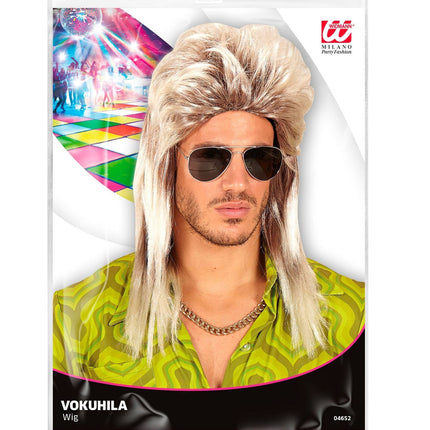 80er Perücke Aso Lang Blond