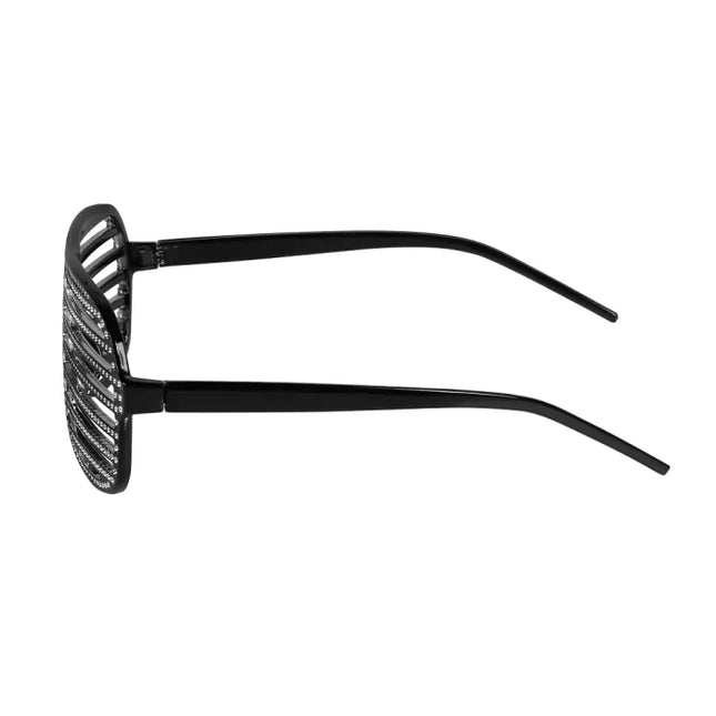 Schwarze Brille Gestreift Glitzer