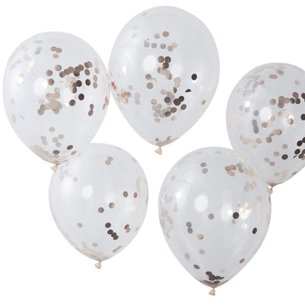 Rose Gold Konfetti Ballons 30cm 5Stück
