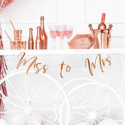 Hochzeitsgirlande Miss to Mrs, Rose Gold 76cm
